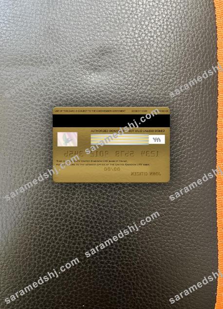 United Kingdom LHV bank visa gold photolook back
